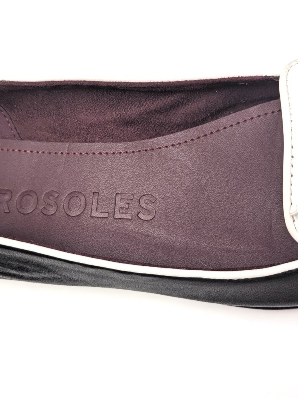 Aerosoles Doran Black White Leather Spectator Pointed Toe Flats 10M NWT - Picture 6 of 12